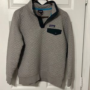 Patagonia grey quilted pullover